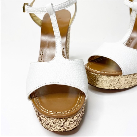Kate Spade White and Gold Platform Sandals - Picture 6 of 13